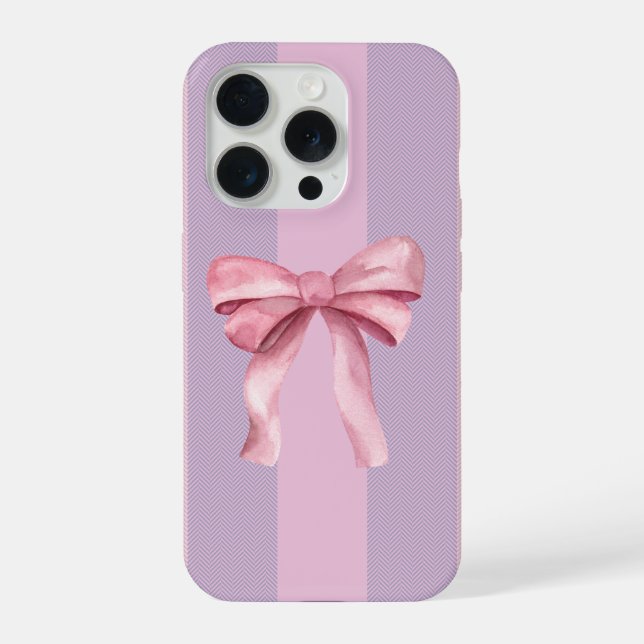Coque iPhone Pink Bow Aesthetic Phone Case (Verso)
