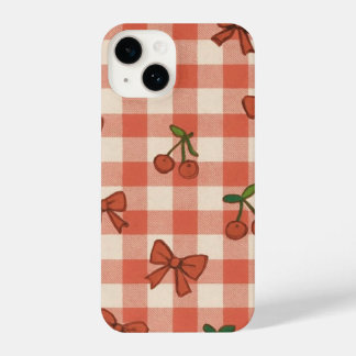 Coque Pour iPhone 14 "Pink Cherry & Ribbon Pattern Phone Case – Cute