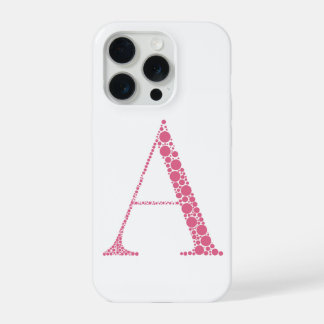 Coque iPhone 15 Pro Pink Circle Letter A – Minimal Gradient Monogram D
