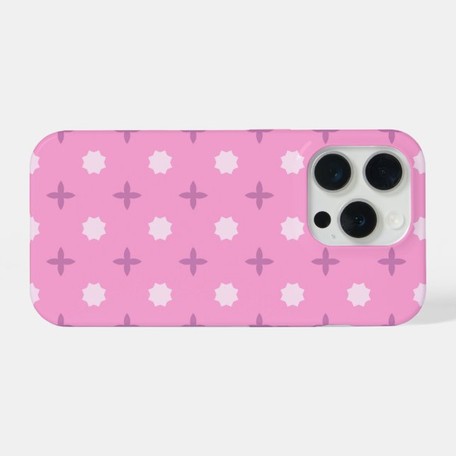 Coque iPhone Pink Star Petal Dot Pattern (Verso Horizontal)