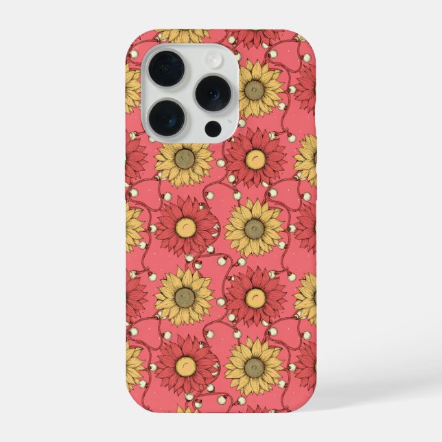 Coque iPhone Pink Sunflowers Christmas (Verso)