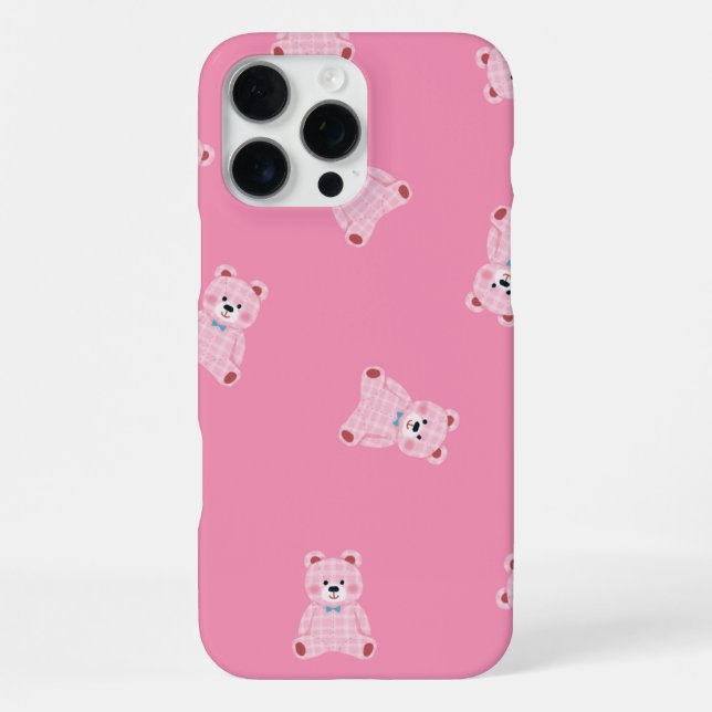 Coque iPhone "Pink Teddy Parade - Magnifique étui téléphonique  (Verso)