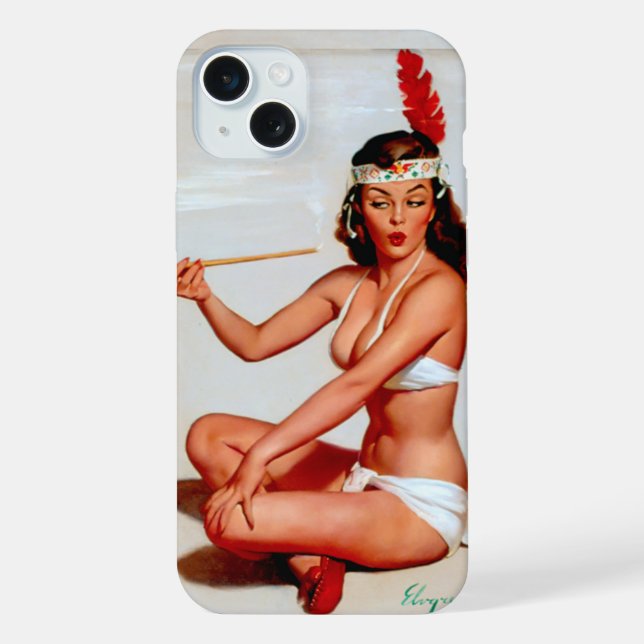 Coque iPhone Pinup de la pipe de la paix (Verso)