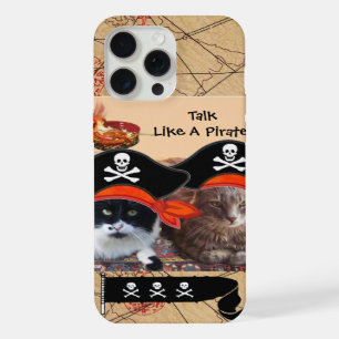 COQUE iPhone 15 PRO MAX PIRATE CATS PIRATES PIRATES ANCIENS CARTES DE TRÉS