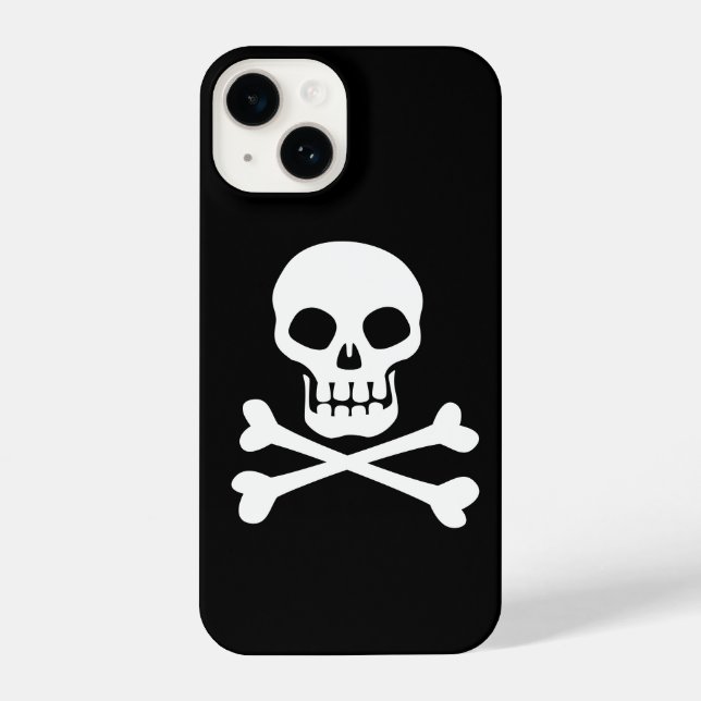 Coque iPhone Pirate crâne et os croisés (Verso)