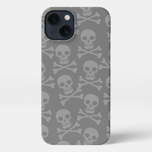 Coque iPhone Pirate Crossbones Motif Grey (Verso)