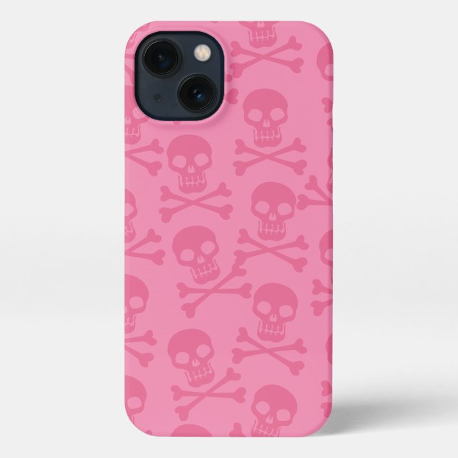 Coque iPhone Pirate Crossbones Motif rose (Verso)