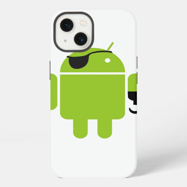 Coque iPhone Pirate de robot Android vert (Verso)