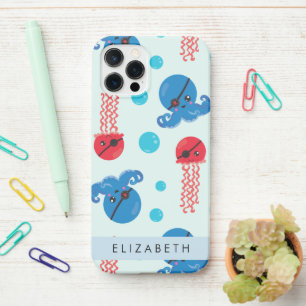 Coque iPhone 12 Pro Pirate Octopus, Pirate Jellfish, Mer, Votre Nom