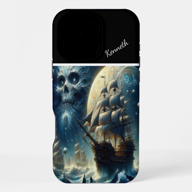Coque iPhone Pirate Ship Skull Moon's Shadow (Verso)
