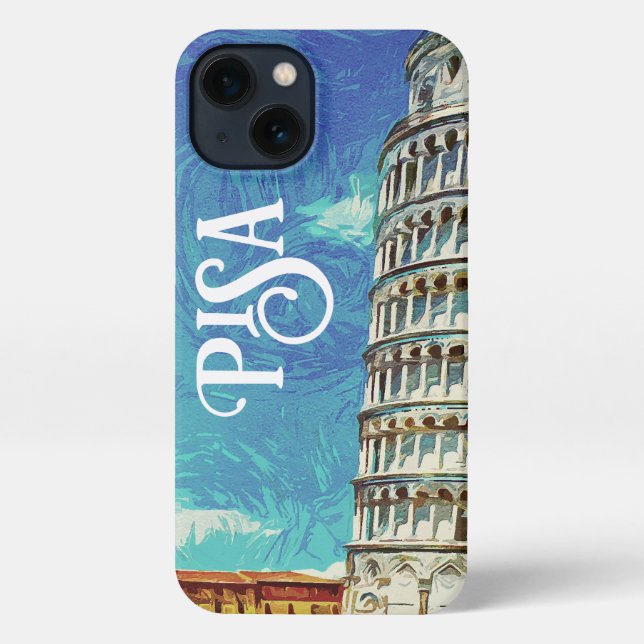 Coque iPhone Pisa Italie europe Peinture colorée (Verso)