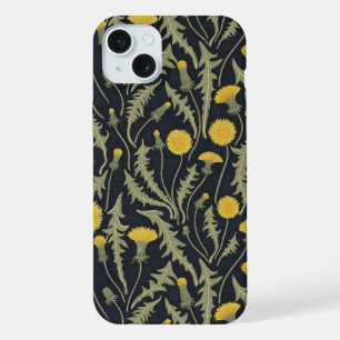 Coque iPhone 15 Plus Pissenlits, vert, jaune et noir