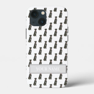 Etui iPhone 13 Mini Pitbull Staffy noir personnalisé