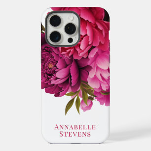 Coque iPhone 15 Pro Max Pivoine Magenta Floral