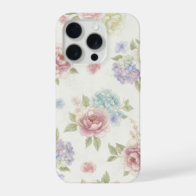 Coque iPhone Pivoine pastel esthétique (Verso)