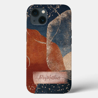 Etui iPhone 13 PixDezines arrangement Abstrait H2 Rose Gold