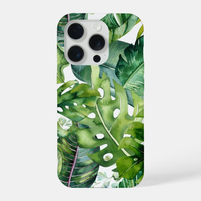 Coque iPhone PixDezines Feuillage Tropical Luxuriant (Verso)