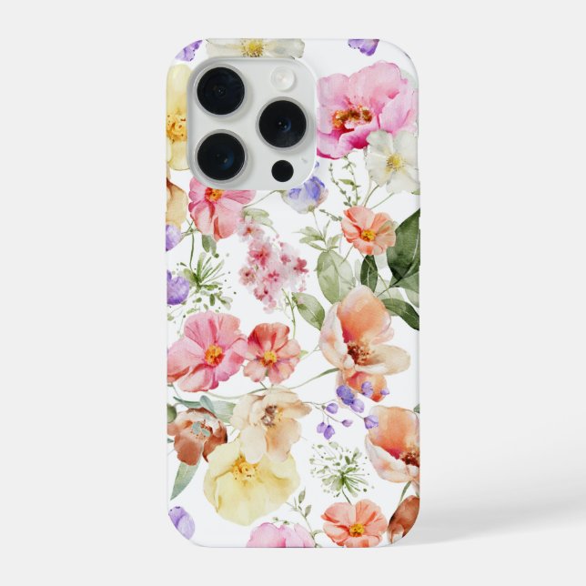 Coque iPhone PixDezines H2 Fleurs de jardin d'été DIY couleur (Verso)