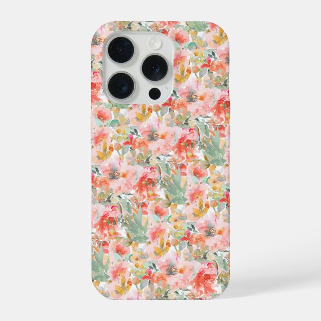 Coque iPhone PixDezines H2 Fleurs d'Été Teintes Vives (Verso)