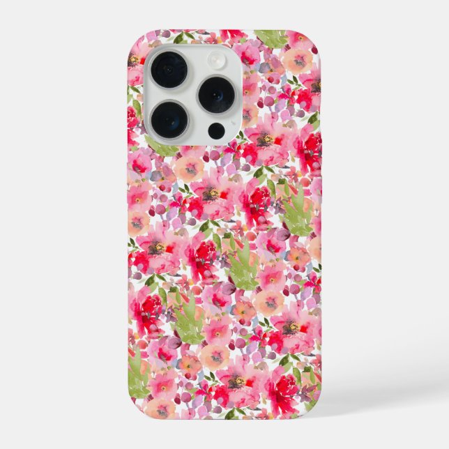 Coque iPhone PixDezines H2 Fleurs d'Été Teintes Vives (Verso)