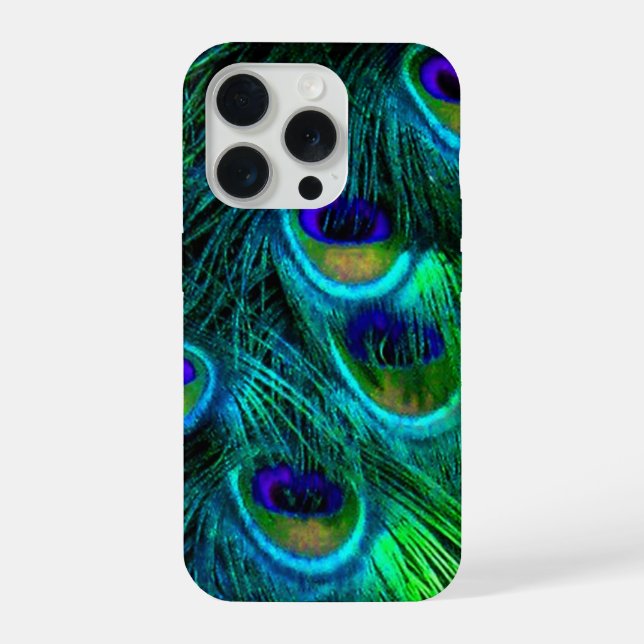 Coque iPhone PixDezines Paon Psychédélique (Verso)