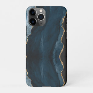 Coque iPhone 11Pro PixDezines WATERCOLOR AGATE SLATE BLUE