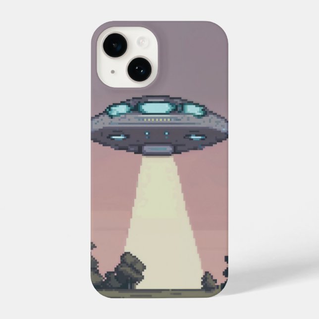Coque iPhone pixélisé ufo (Verso)