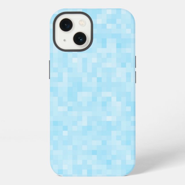 Coque iPhone Pixellisation Mosaïque Bleue (Verso)