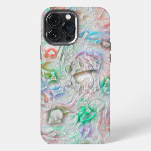 Etui iPhone 13 Pro Max Pixels rayés dans une texture colorée sur fond bla