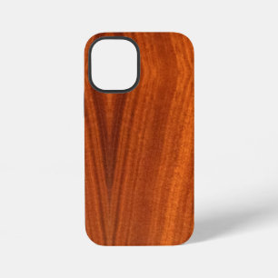 Coque iPhone 12 Mini Placage de teck en bois fin acajou