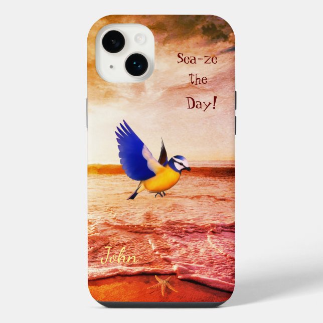 Coque iPhone Plage Calme Scène Oiseau Mer (Verso)