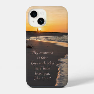 Coque Pour iPhone 14 Plage De Marche En Couple À Sunrise John 15 12