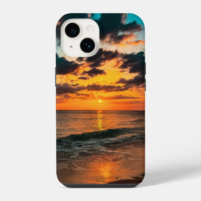 Coque iPhone Plage de paradis coucher de soleil cellulaire coqu (Verso)