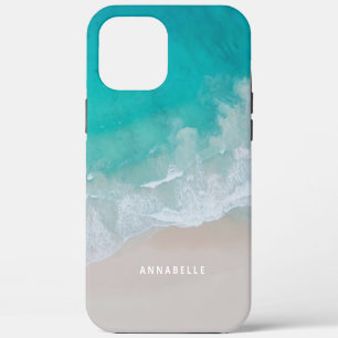 Coque iPhone 12 Pro Max plage de sable tropical océan vagues ensoleillée
