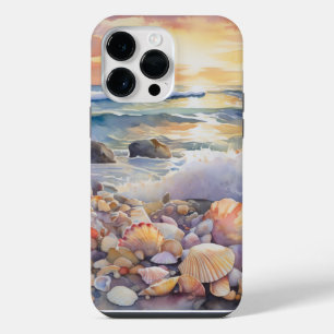 COQUE POUR POUR iPhone 14 PRO MAX PLAGE ENSOLEILLÉE AVEC BALEINES COLORÉES