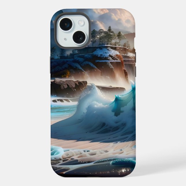 Coque iPhone Plage Front Ocean Waves Paysage 1 (Verso)