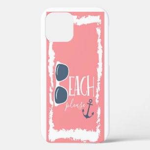 Coque iPhone 12 Plage nautique S'il vous plaît Ancre Lunettes de s