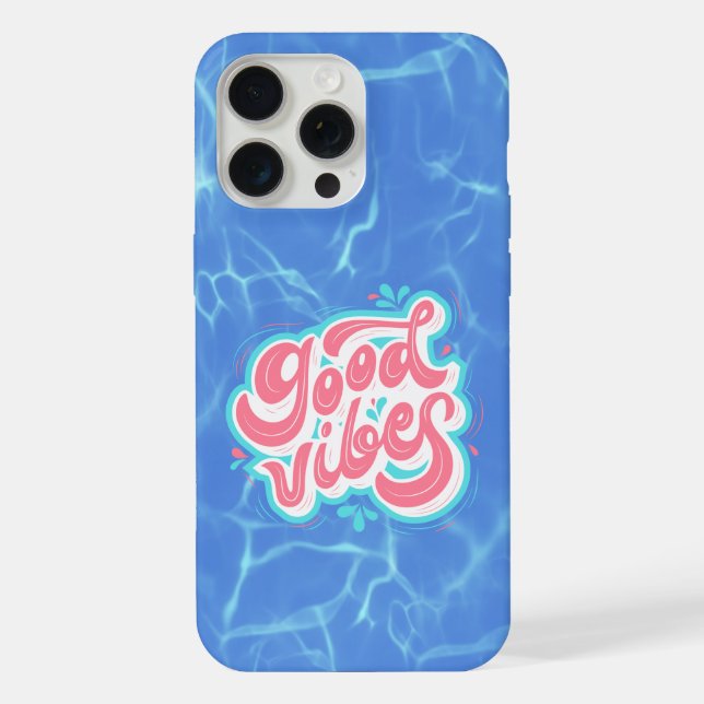 Coque iPhone Plage/Piscine Good Vibes (Verso)