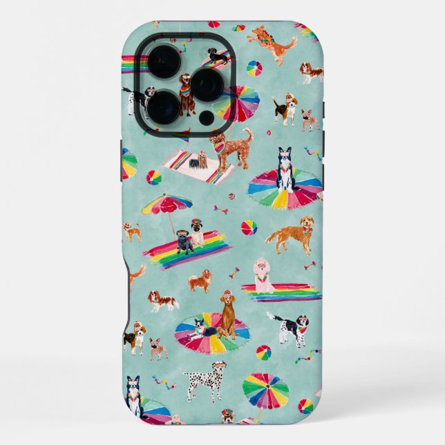 COQUE iPhone PLAGE POUR CHIENS FIERTE ARC-EN-CIEL (Verso)