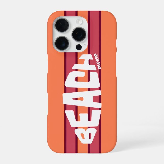 Coque iPhone Plage S'Il Vous Plaît Corail & Rose Rétro (Verso)