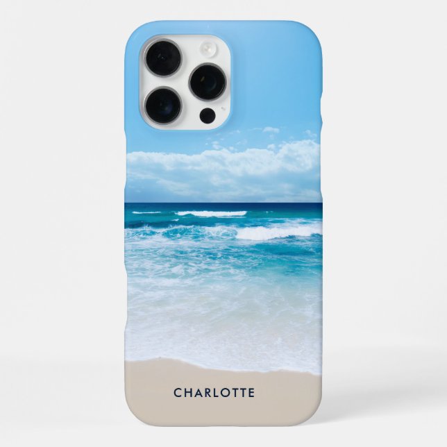 Coque iPhone Plage tropicale moderne de sable (Verso)