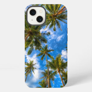 Etui iPhone 13 Plages tropicales Palmiers sur ciel bleu