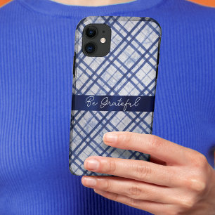 coque iphone plaid bleu Abstrait