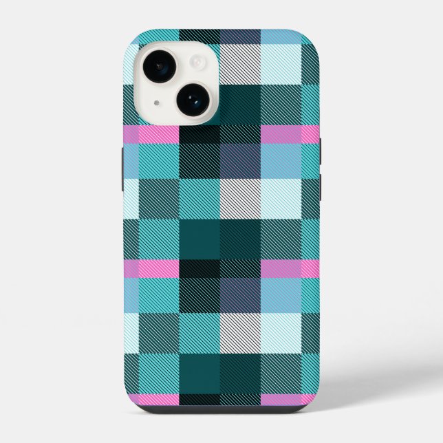 Coque iPhone Plaid Contemporain Rustique  (Verso)
