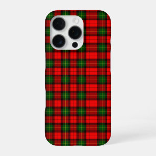 Coque iPhone 16 Pro Plaid Écossais Rouge et Vert de Fêtes de Fin d'Ann