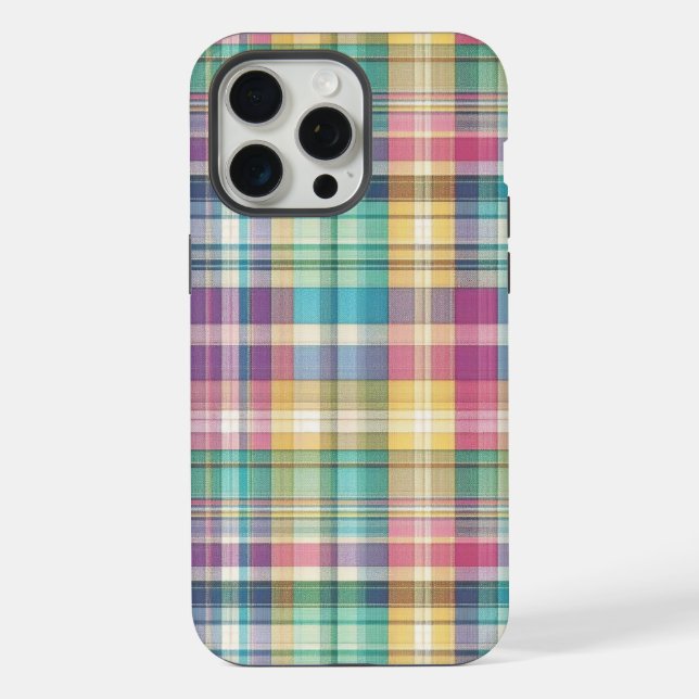 Coque iPhone Plaid pastel de Pâques/printemps  (Verso)