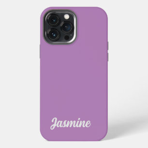Etui iPhone 13 Pro Max Plaine minimaliste manuscrite propre nom Lavande