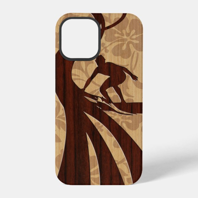 Coque iPhone Planche de surf en bois de Koa  (Verso)