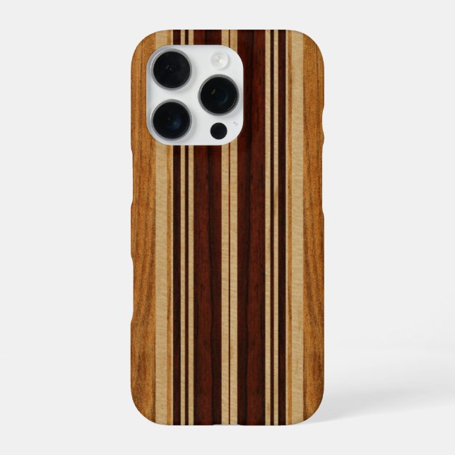 Coque iPhone Planche de surf en bois faux Koa Nalu Lua  (Verso)