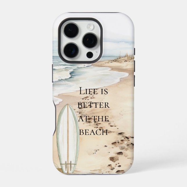Coque iPhone Planche de surf Ocean Beach  (Verso)